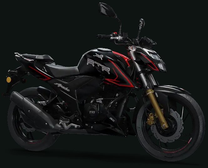 TVS Apache RTR 200 preta, nova moto do plano Mottu Lazer